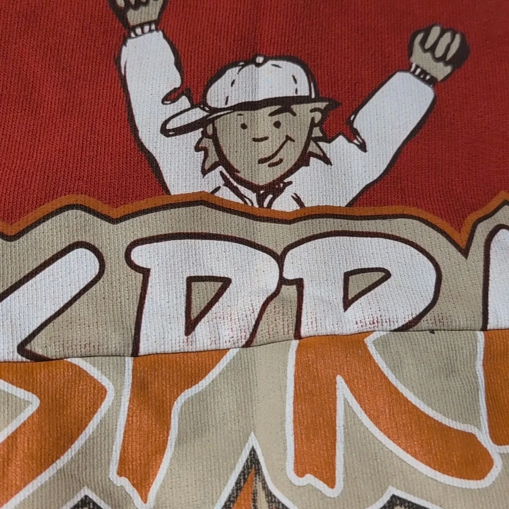 90s Y2K Vintage Esprit Kids Red & Tan Graphic Print Soccer Sweatshirt‎ Sz 4/5